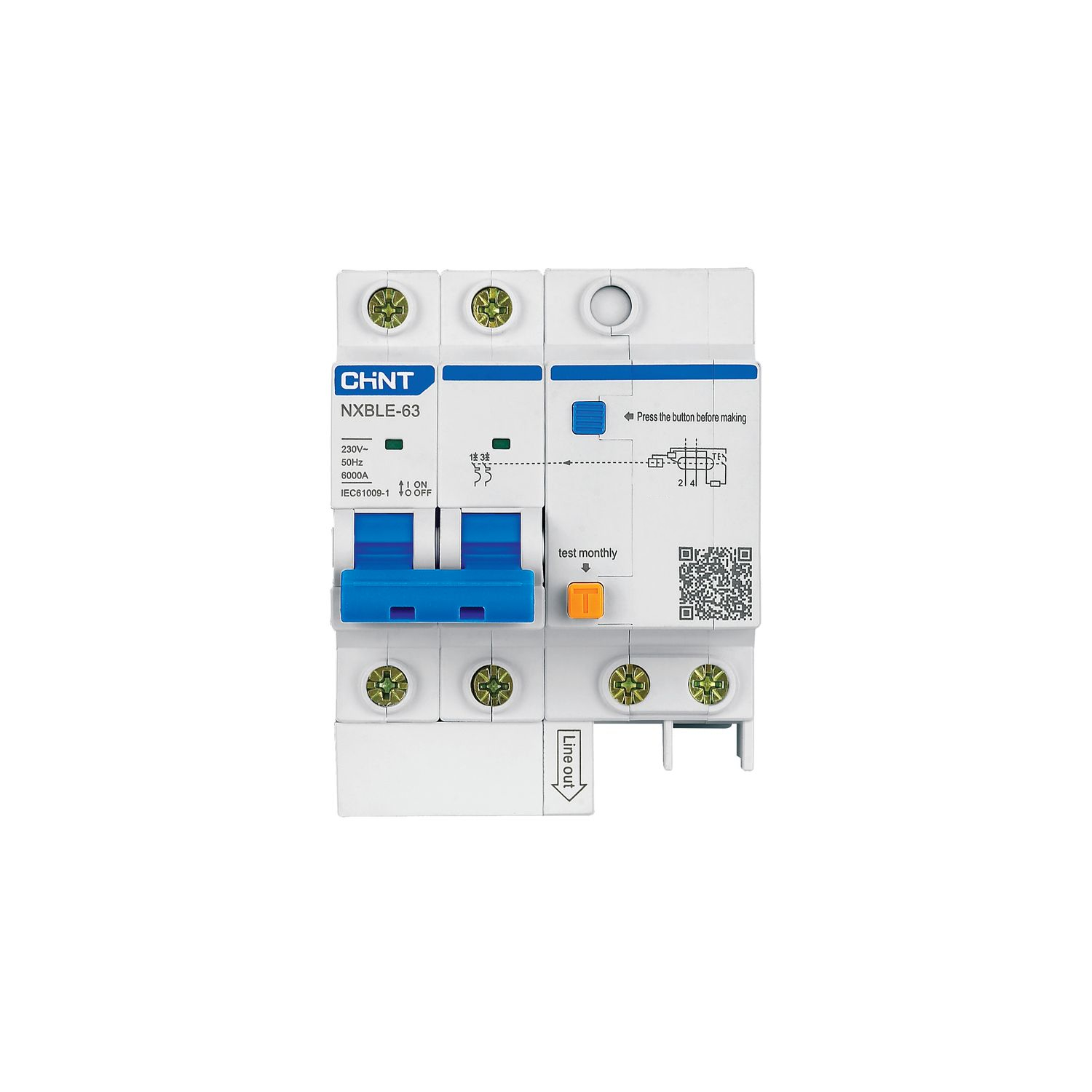 Диф. автомат NXBLE-63 2P C20 30mA тип AC 6kA (R)