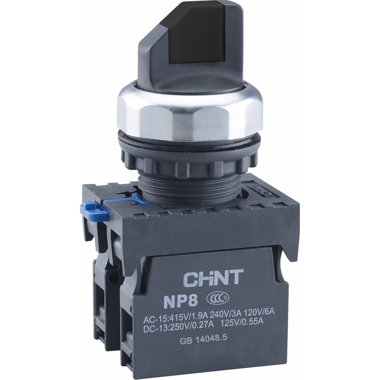 Переключатель с фиксацией NP8-20X/312 без подсветки , чёрный 2НО IP65 (R)