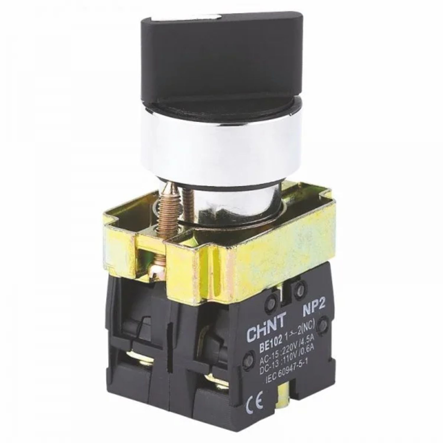 Переключатель NP2-BD25, 2 положения с фиксацией, 1НЗ +1НО IP40