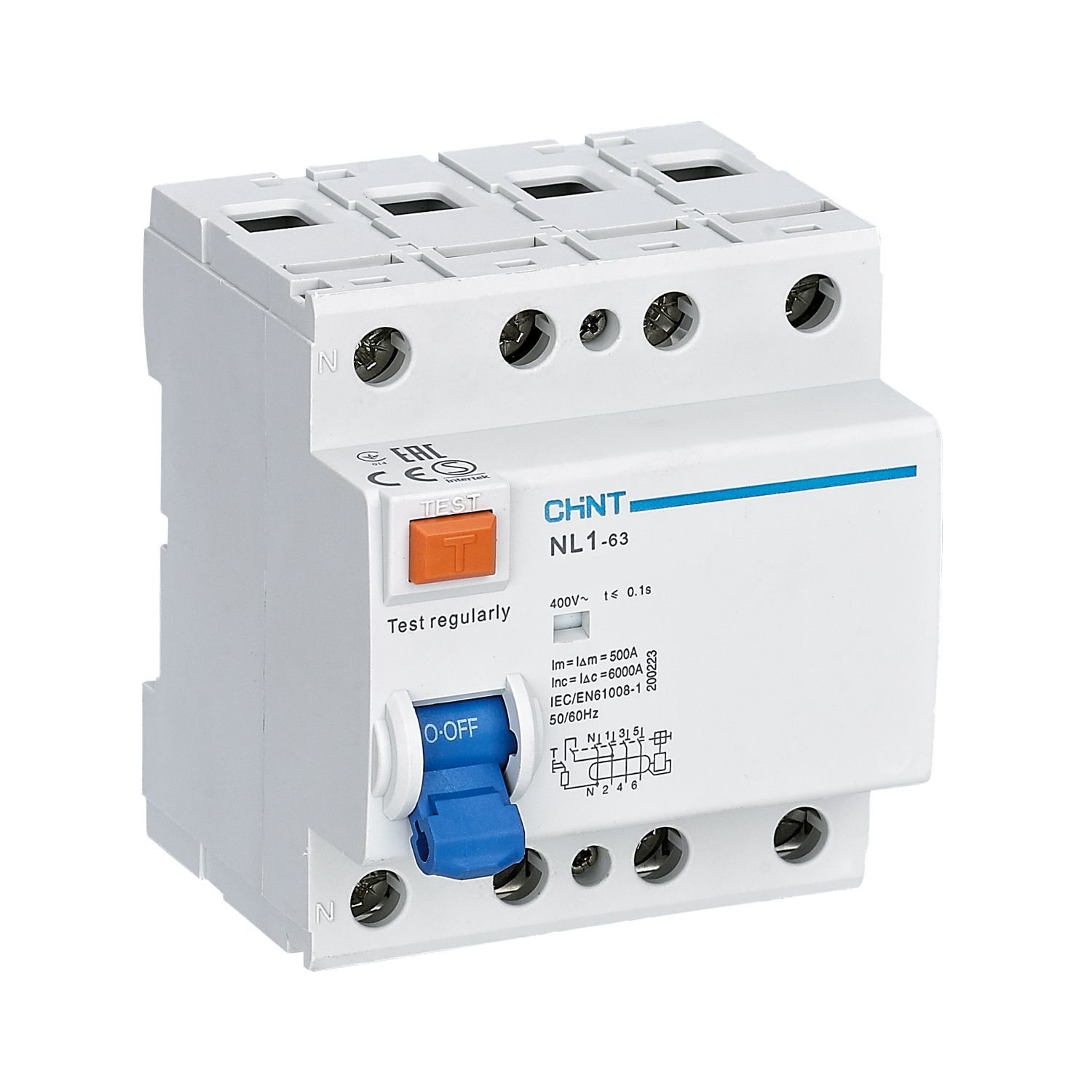 УЗО NL1-63 6kA 4P 63A 300mA тип AC (DB) (R)