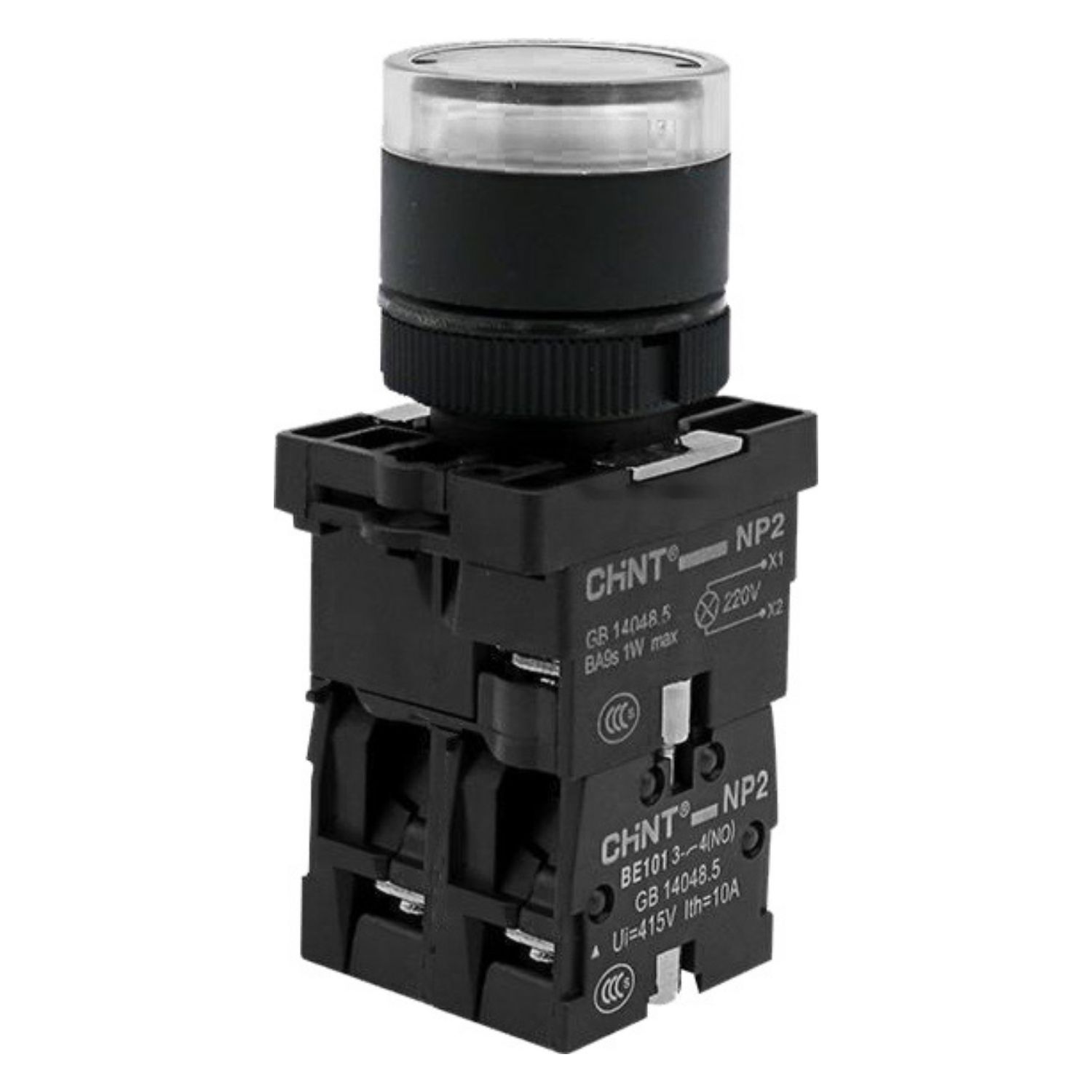 Кнопка управления NP2-EW3165 1НО+1НЗ белая AC/DC230В(LED) IP40